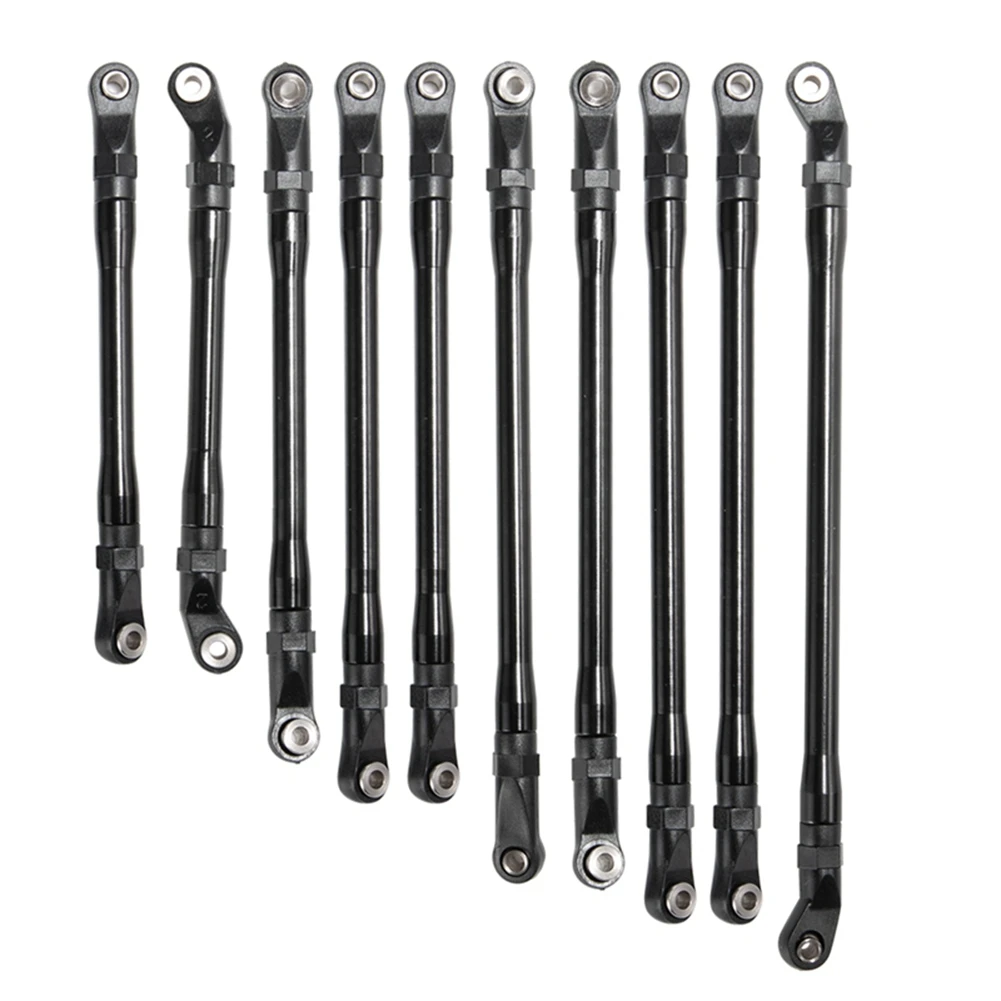 

CNC Metal RC Car Chassis Links Pull Rod RC Car Tie Rod Linkage Set For Axial SCX10 II 90046 90047 1/10 RC Crawler-AM