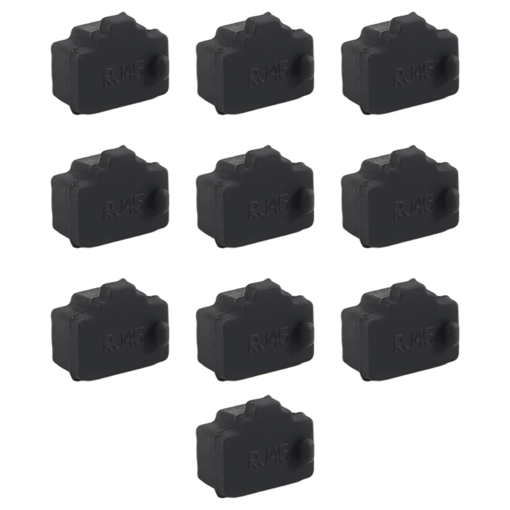 A64I Ethernet Hub Port RJ45 Anti Dust Cover Cap Protector Plug 10Pcs Black