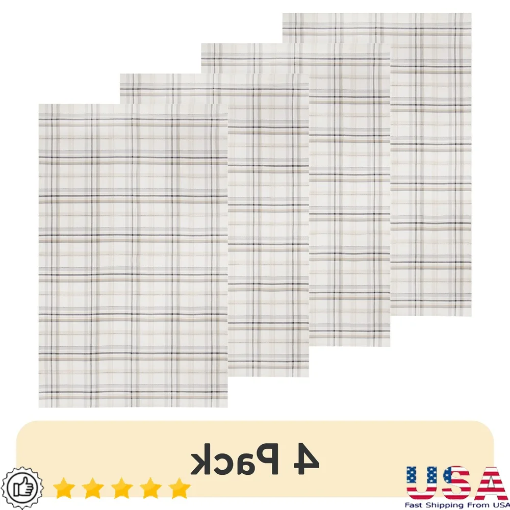 

4 Pack 100 Cotton Machine Washable Plaid Tablecloth 60x102 Dining Room Decor Table Cover Multi Color Perfect Family Meals