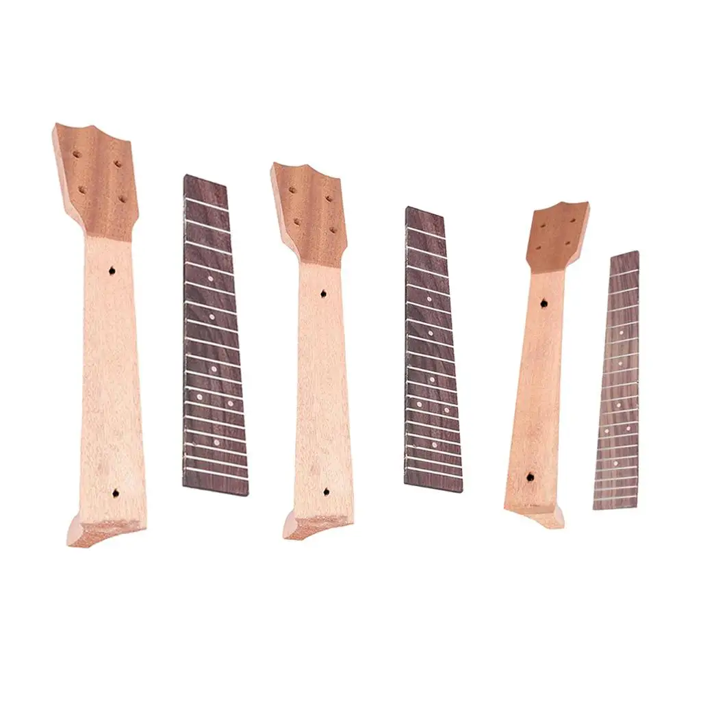 Ukulele Neck Fretboard Assembly Kit Wood Tenor Concert Guitar Diy Replacement Parts for Adult Professional Ukulele