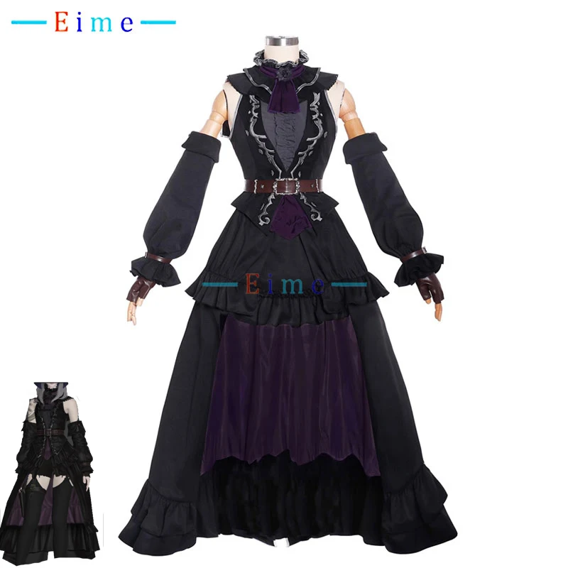 

FF14 Eden' Morning Ryne Cosplay Costume Women Cute Party Dress Black Suit Halloween Carnival Uniforms Anime Clothing Custom Made