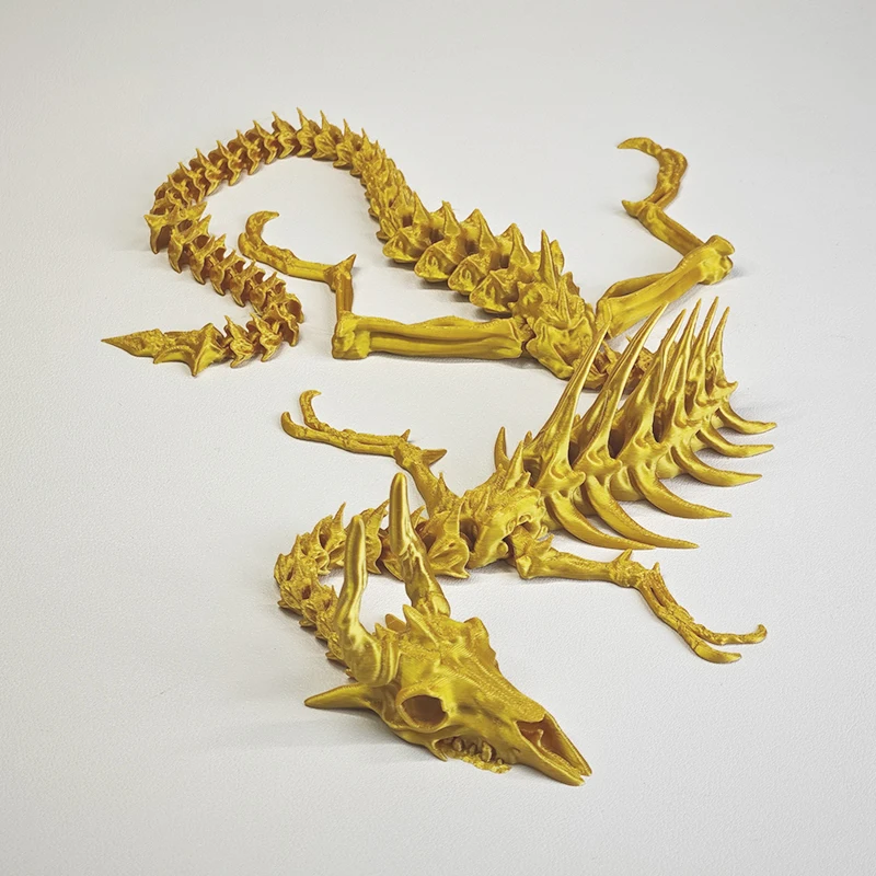 Original 3d Printed Articulated Skeleton Dragon Hinged Toy For Desk Decor Aquarium Ornament Action Figure Creative Gift Model