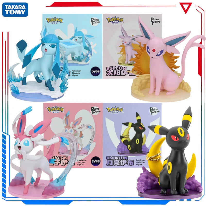 Hot Sale Genuine Pokemon Figures Sylveon Espeon Umbreon Glaceon Leafeon Mew Jigglypuff Oversize Collection Model Ornament Toys