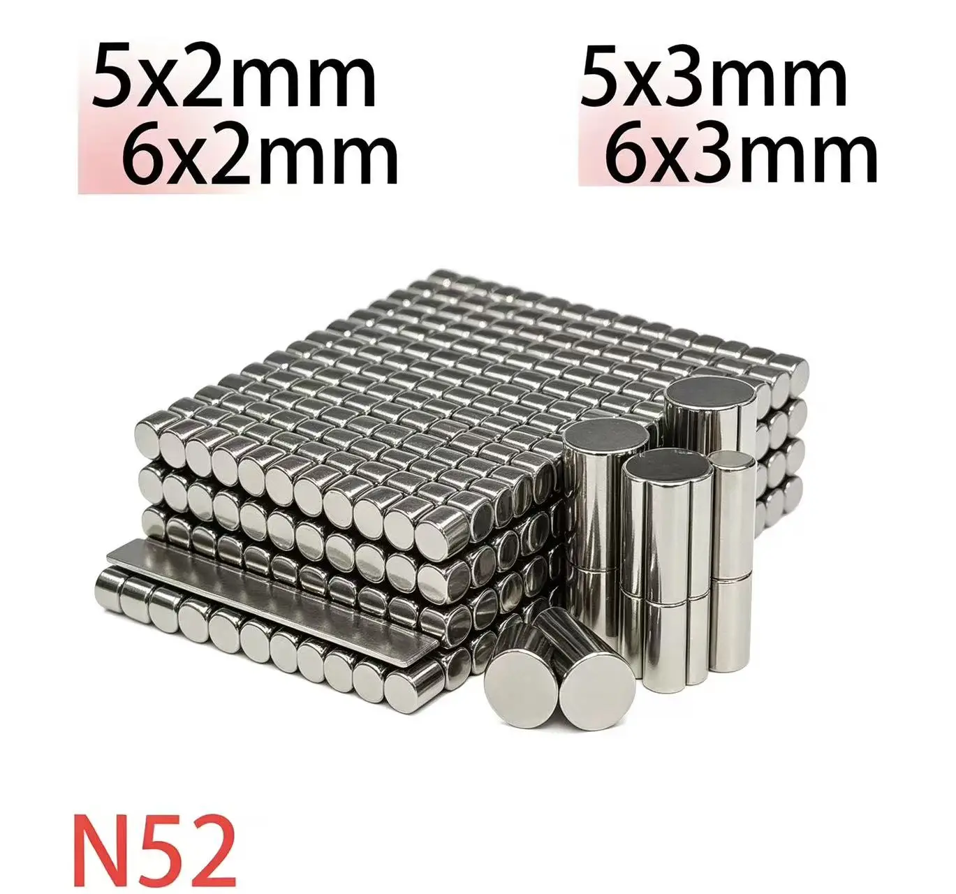 N52  D6x2 D6x3 D5x3 D5x2 D5x4 D6x4 Strong neodymium magnets Disc 3D Printer Motor Scooter Magnetic Ebike Powerful Booster Round