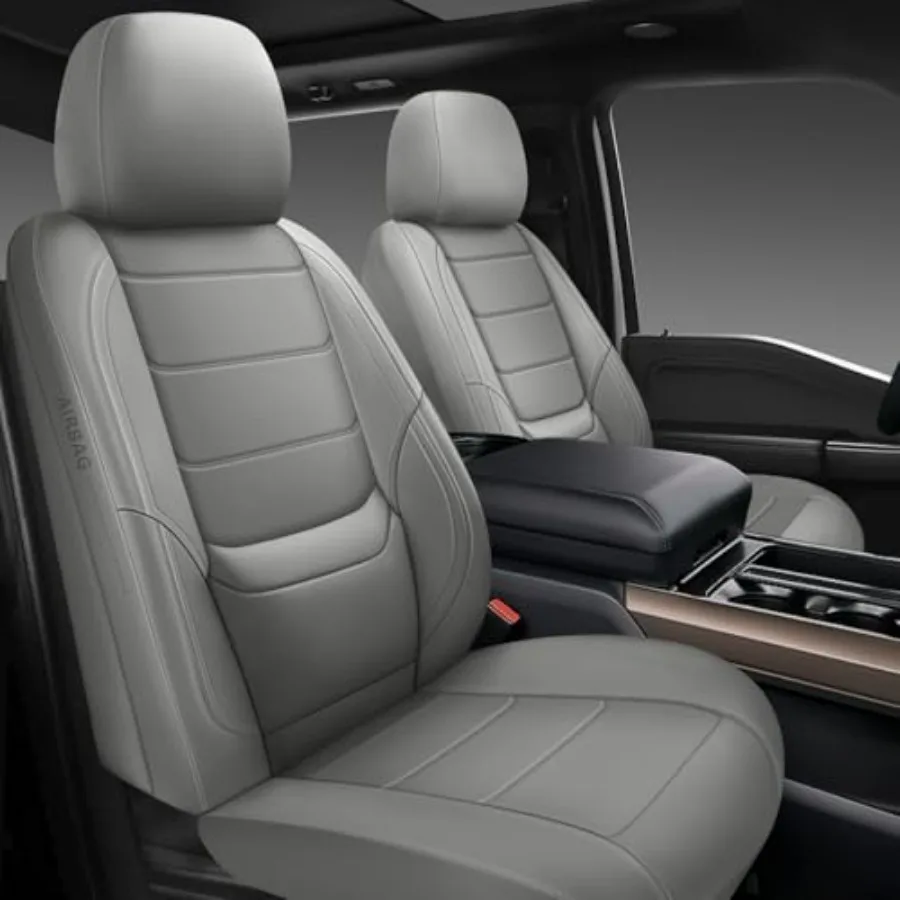 

Full Set Universal Leather Car Seat Covers Waterproof Automotive Covers for Most Vehicles SUV Pick-up Truck Grey