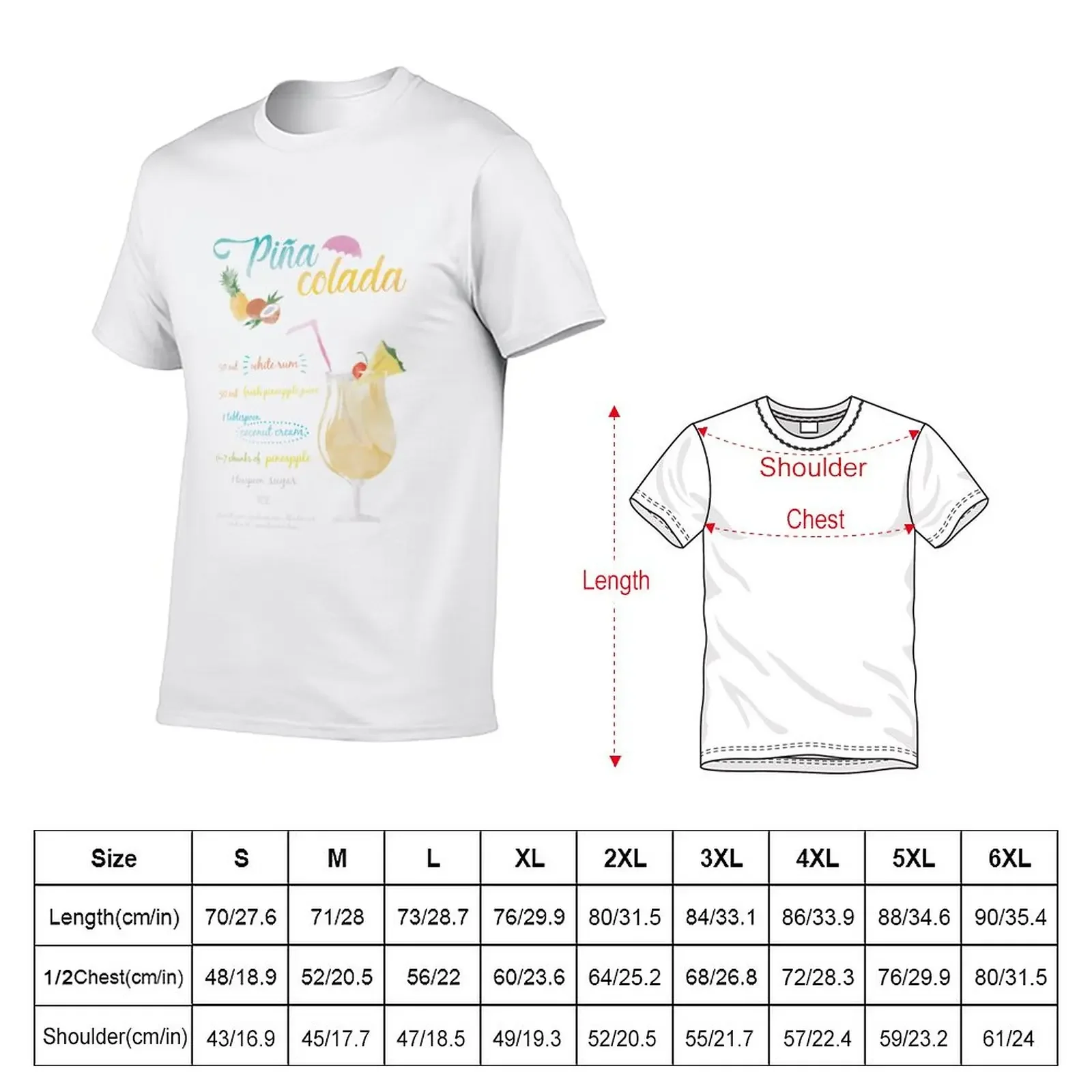 New Pina colada watercolour T-Shirt quick-drying t-shirt graphics t shirt Short sleeve tee men