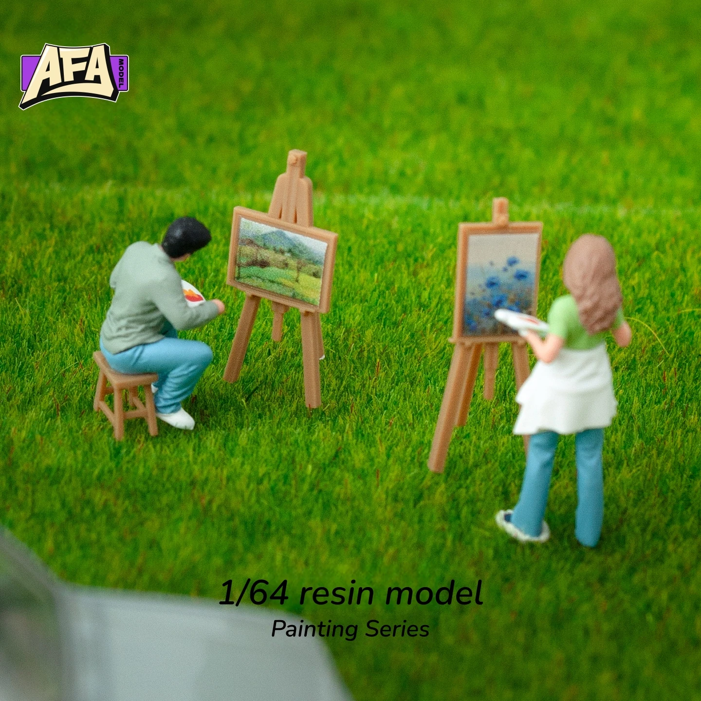 

1/64 resin painting sketching Miniature Figures Minifigure Model Kit Model Props Creative Photography Display Decoration