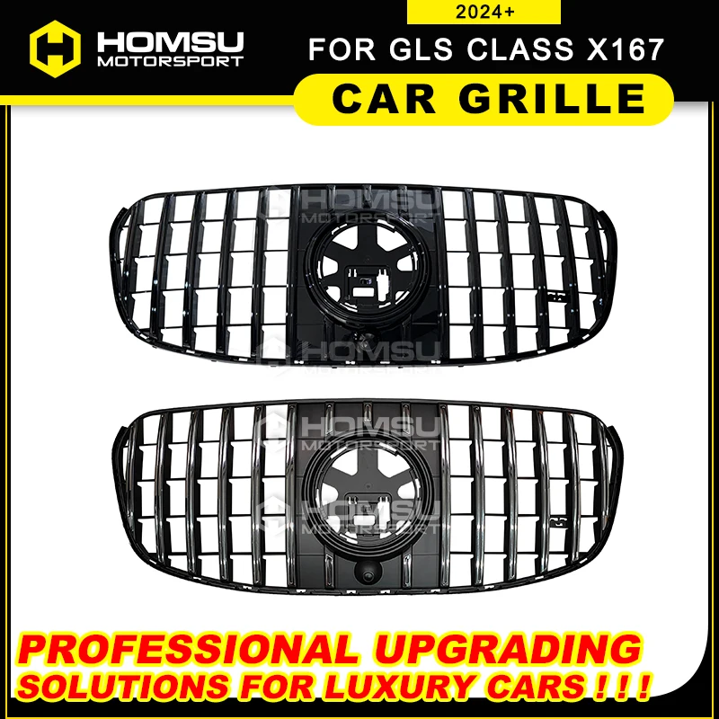 Year 2024+ GLS X167 Front Bumper GT Grille For merced GLS Class X167 Front Grille For GLS450  GLS X167 Panmerican Grille