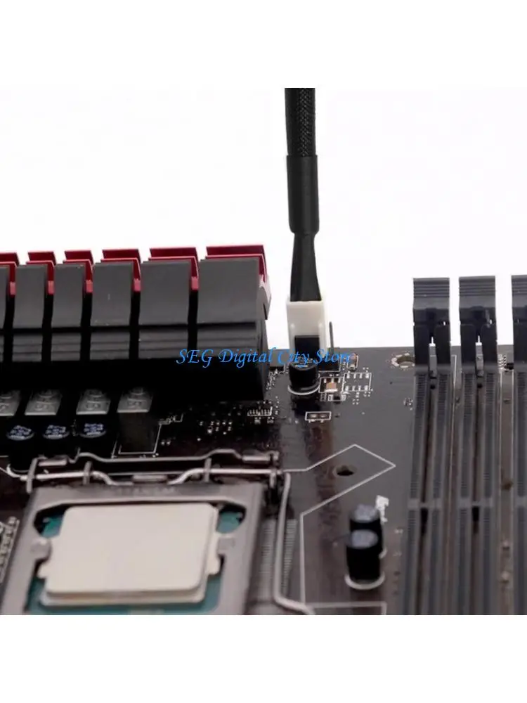 

U75B Long Last 3Pin CPU Fan Speed Reducer Fan Control Cable For Noise Reductions