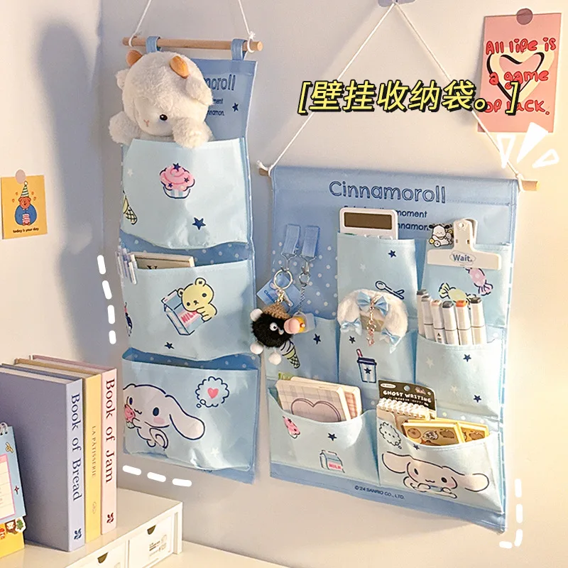 

Kuromi Student Cartoon Wall-Mounted Storage Bag Miscellaneous Storage Artifact Cute Cartoon Sanrio Socks Underwear Storage Bag