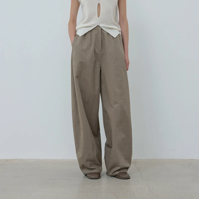 

Korean Sle Moi Casual Loose High Waist Straight Leg Wide Leg Pants Dra Loose Fit Faionable Ladies' Commuter Pants