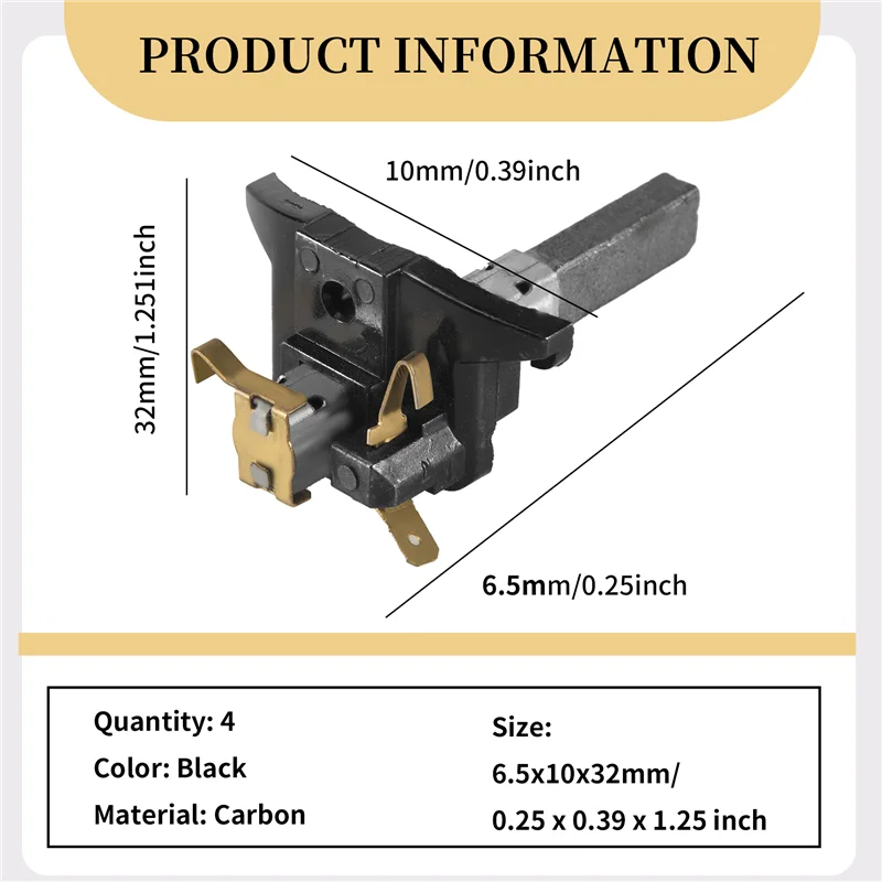 4 Uds aspiradora Motor eléctrico cepillos de carbono accesorios pieza de herramienta de limpieza del hogar duradera