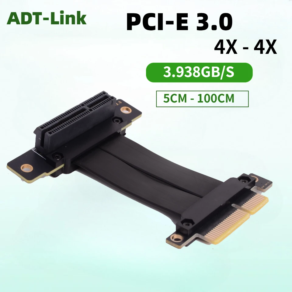 PCI Express 4x PCI-E 4X Adapter Riser Card 90-180 Degree Converter Card for Server Chassis Computer PCI-E 3.0 X4 To X4 Riser SSD