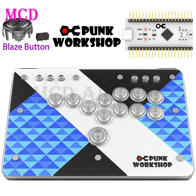 Punk Workshop Mini HitBox SOCD Fighting Stick Controller Mechanical Button For PC/Android/Switch/PS3 Arcade 2024 Latest