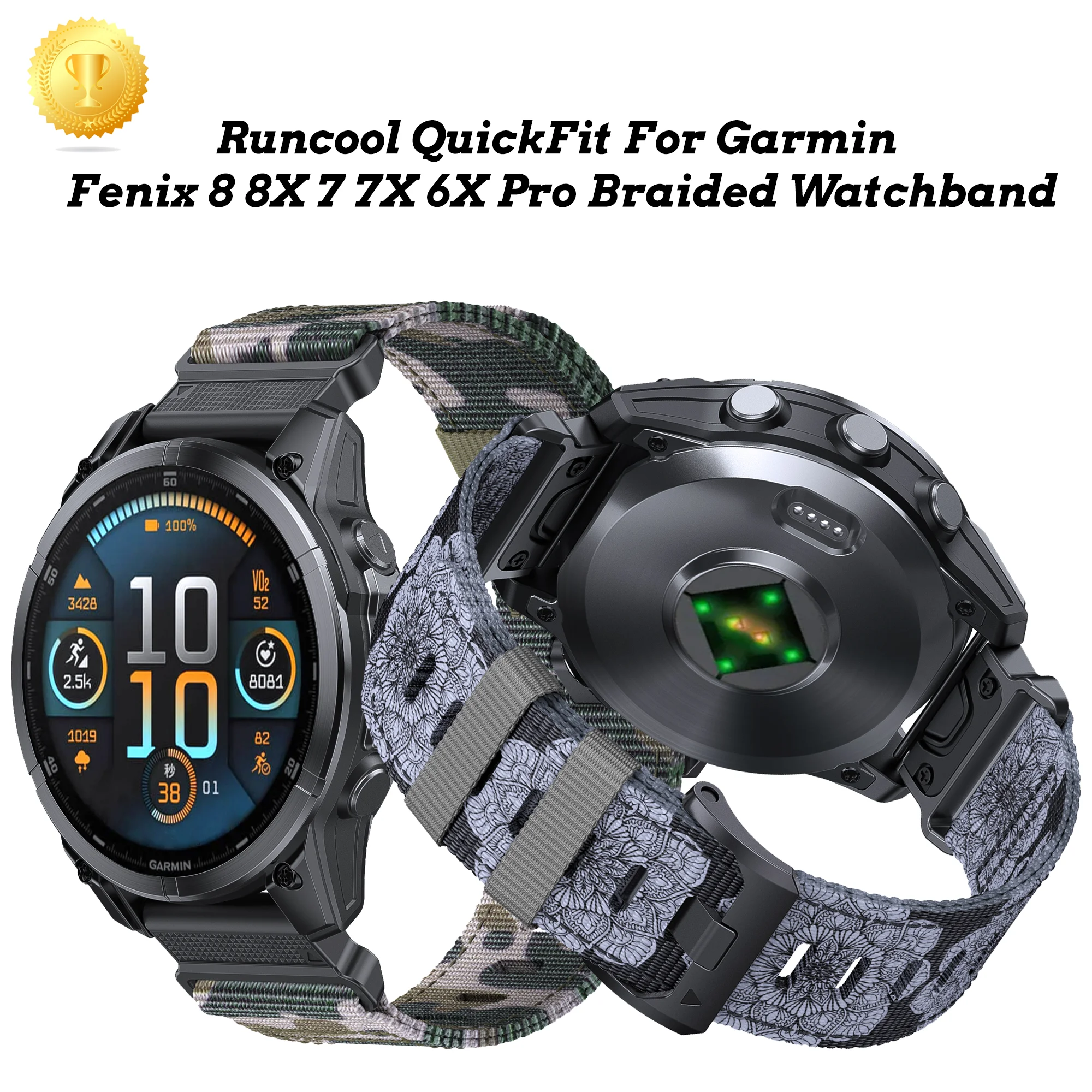 QuickFit 22mm 26mm Woven Nylon Band For Garmin Fenix E 8 47mm 51mm 7 7X 6 6X 5 5X Plus/Enduro 3/Epix Pro Gen 2 Strap Bracelet