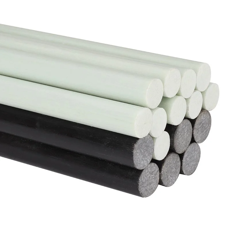 2Pcs Length 500mm Black /White Fiberglass Rods FRP Rod Acid and Alkali Resistant Solid Rigid Bar Rigid Plastic Bar DIA 2mm -25mm