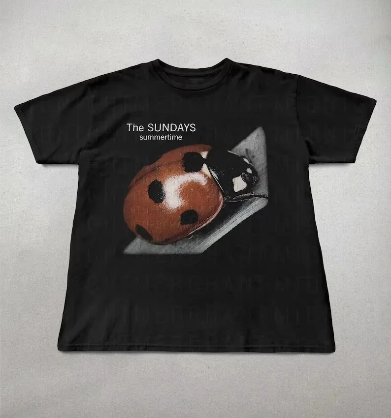 The Sundays Time Vintage Cotton T-shirt Men Women Streetwear Oversized Short Sleeve Funny Pattern Print Tee Ins Style Y2k Tops
