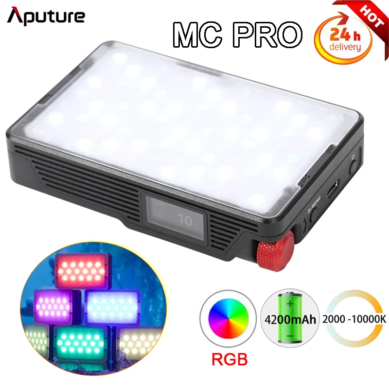 

Aputure MC Pro Portable LED Light 2000K-10000K mini RGB light with HSI/CCT/FX Lighting Modes Studio Video Photography Lighting