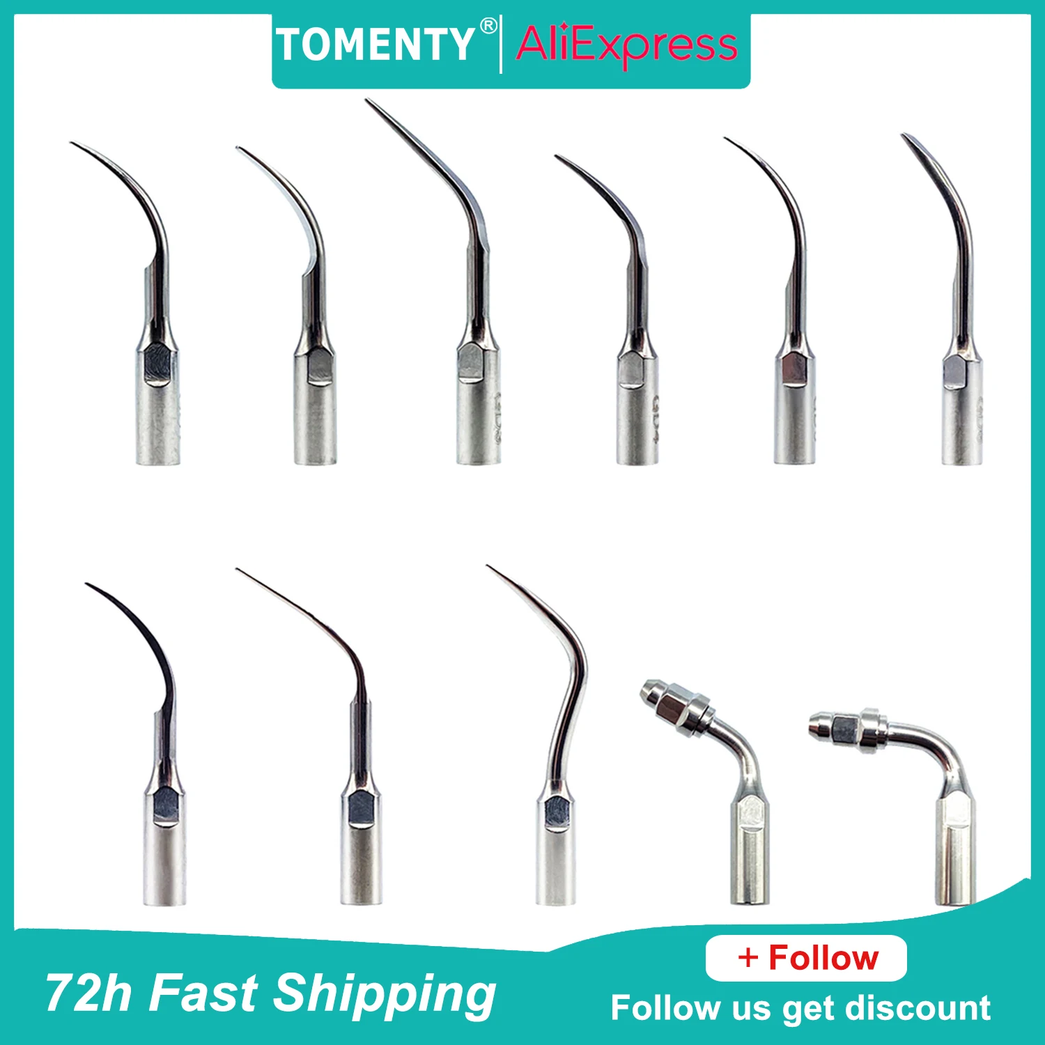 

5Pcs TOMENTY Dental Ultrasonic Scaler Scaling Tips Handpiece Fit G P E EMS Woodpecker Dentist Tools Dentistry Lab Material