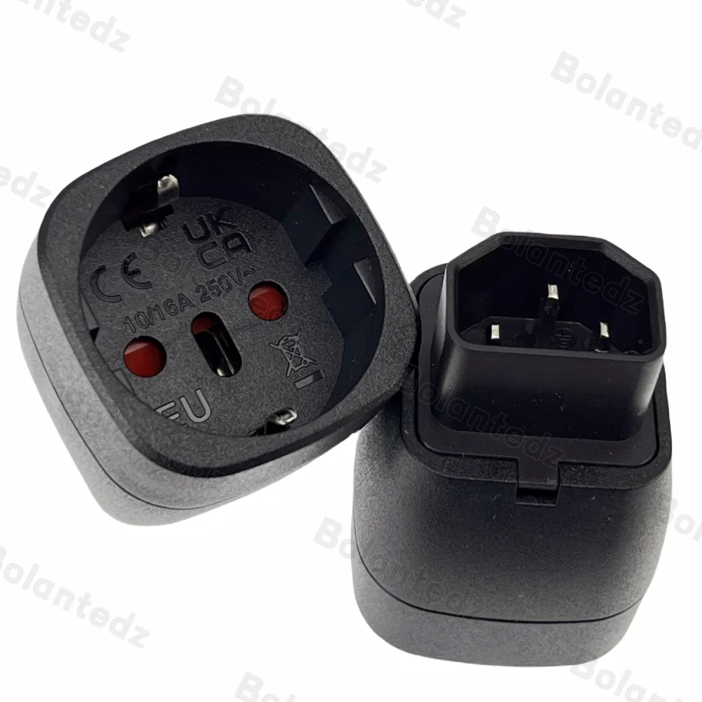 Bolantedz Euro auf C14 3-poliger Steckeradapter 10 A 250 V EU Deutschland auf IEC60320-Stecker-Konverter-Adapter für PDU-USV-Schrank – Detail 2
