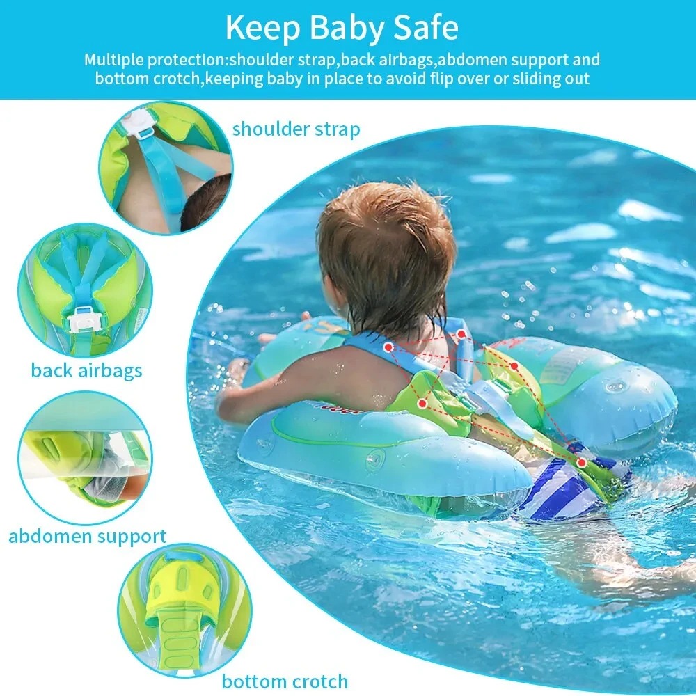 

Baby Swimming Float With Canopy Inflatable Infant Floating Ring Kids Swim Pool Accessories Circle Bathing Summer Toys