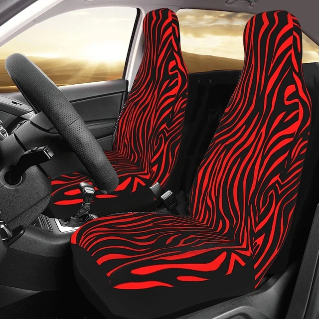 Colorful Zebra Animal Print Car Seat Covers Pair, 2 Front Seat Covers, Car Seat Protector, Car Accessory, Seat Cover For 2024 Car