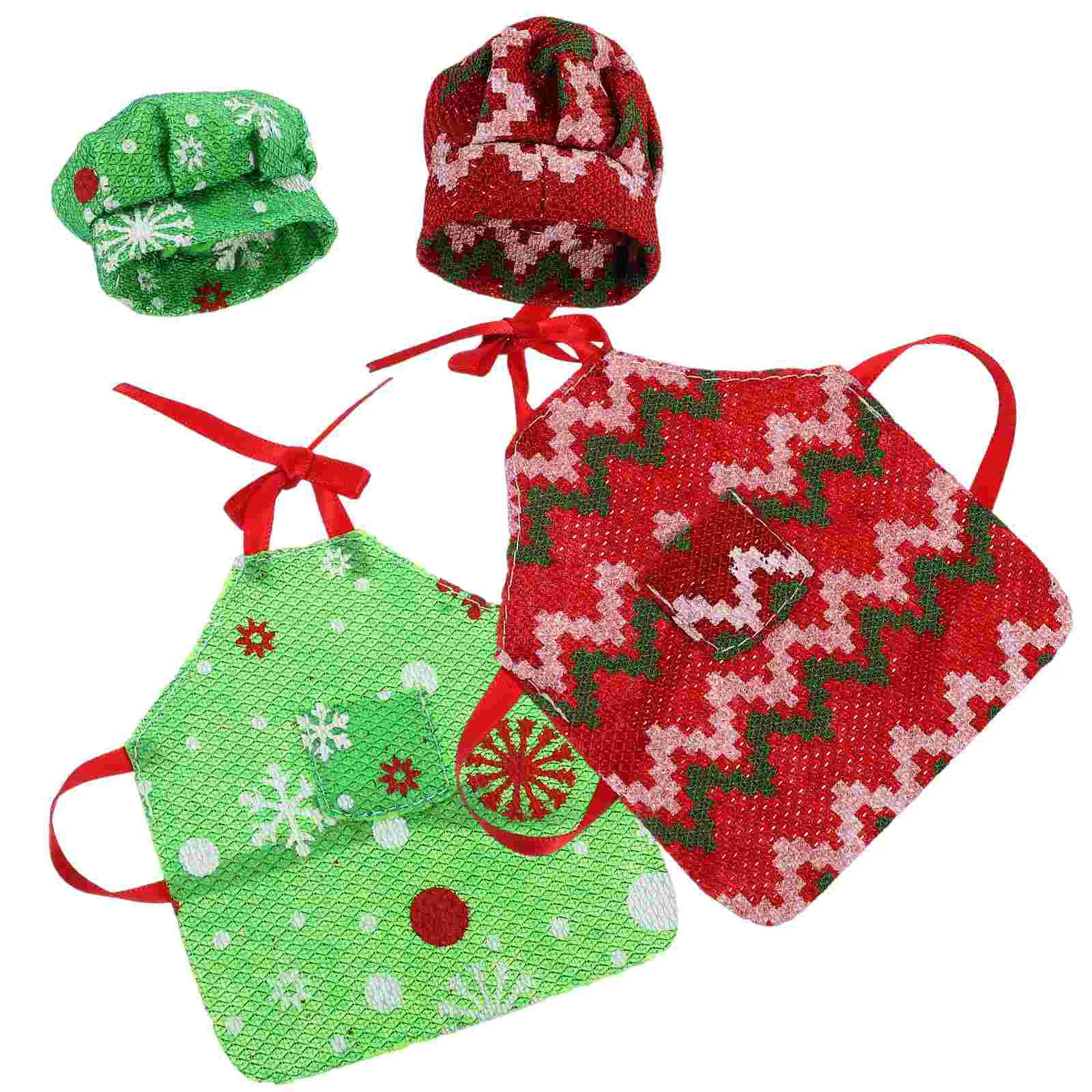 Photo Prop Christmas Ornaments Tiny Outfit Decors Hat Xmas Element Apron Child Costume for Kids