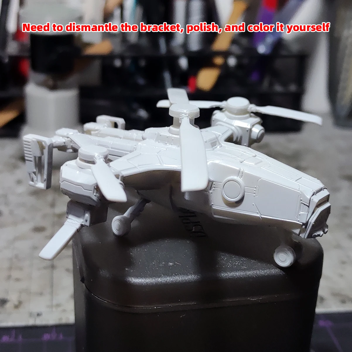 1/72 Modellbausatz 3D Harz Miniatur Diorama Gebäude Unbemalter Sci-Fi Hubschrauber DIY – Detail 7