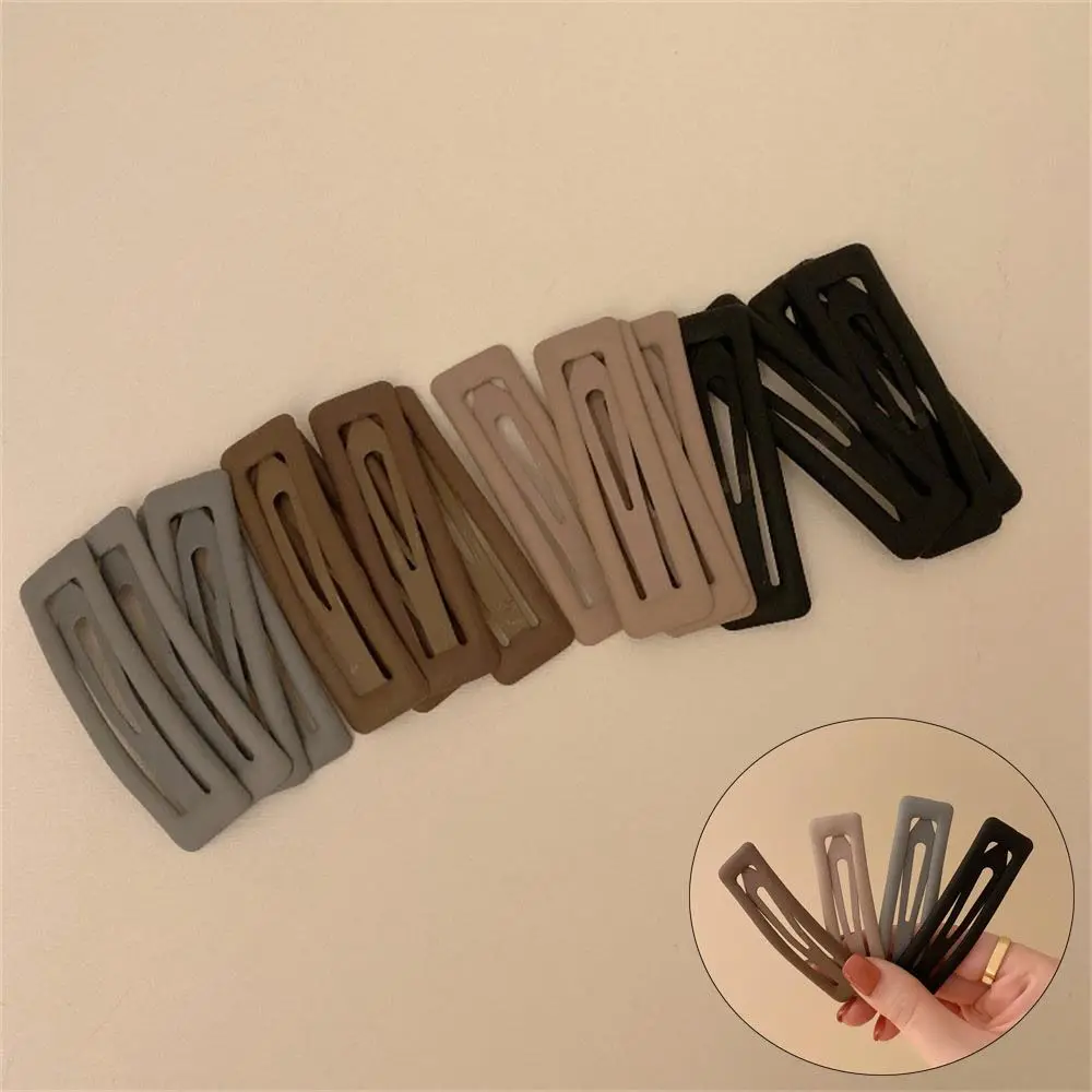 1PC New Trendy Grey Color Black Color Hair Accessories Matte Hair Clip Rectangle Shape Hairpins Headwear