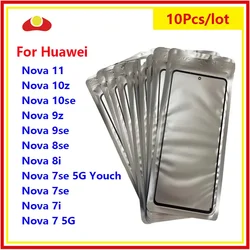 10pcs/lot GLASS +OCA LCD Front Outer Touch Lens For HUAWEI Nova 11 10se 10z Nova 9se 9z 8se 8i 7 7i 7se 5G Youch Touch Screen