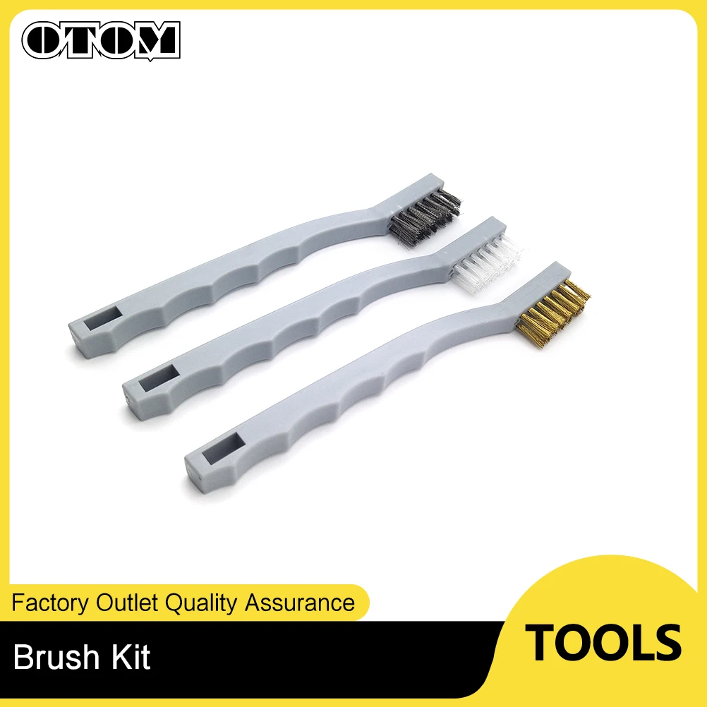 

OTOM Motorcycle Cleaning Tool Set Brush Toothbrush Nylon Brush Copper Wire Rust Removal Steel Wire Brush Dirt Removal Grinding