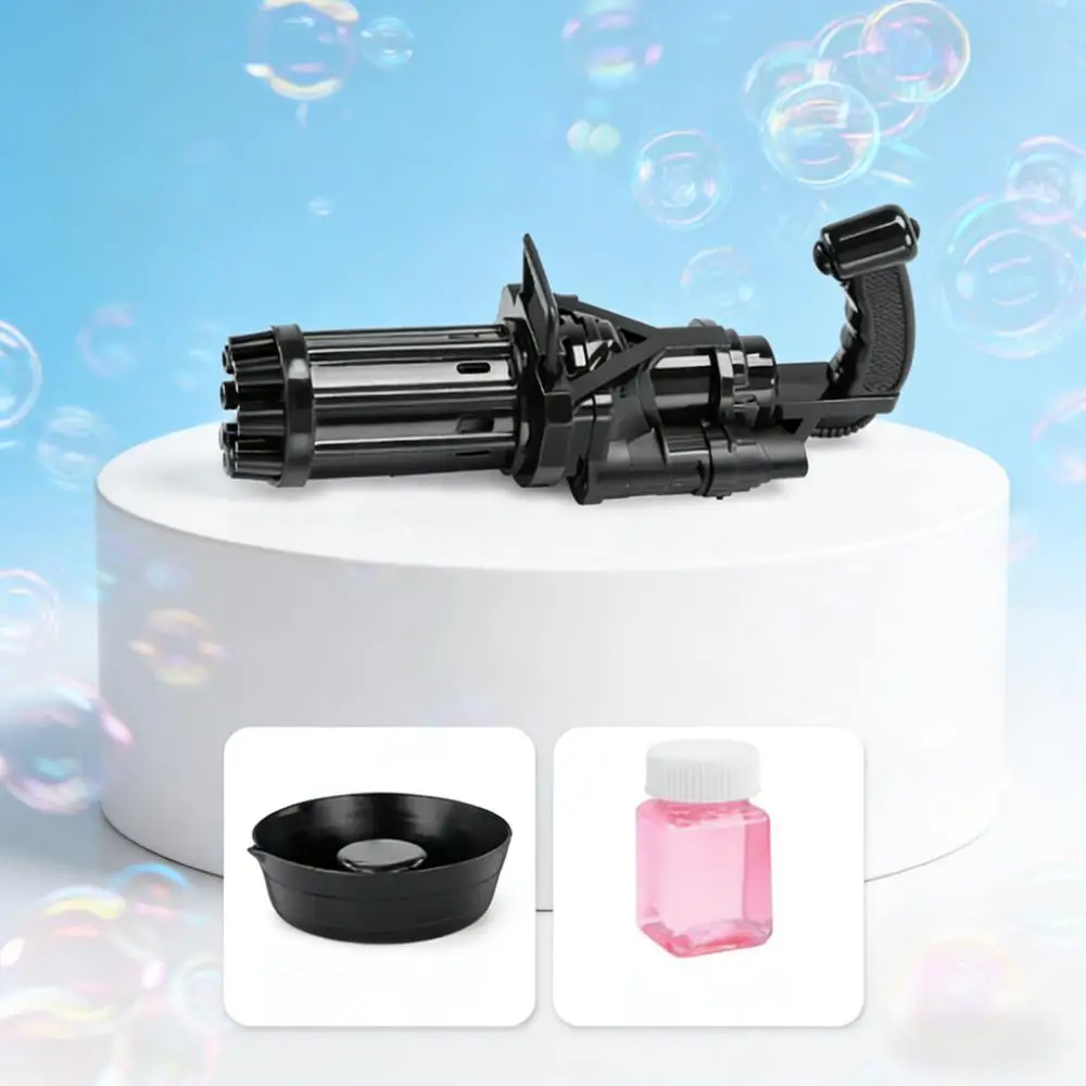 ปืนยิงฟองสบู่อัตโนมัติ 10 รู Gatling ของเล่นเด็ก ปืนของเล่นน้ำยาสบู่ ของเล่นกลางแจ้งสำหรับเล่นในสระน้ำในฤดูร้อน ของขวัญสุดสนุก เครื่องทำฟองสบู่