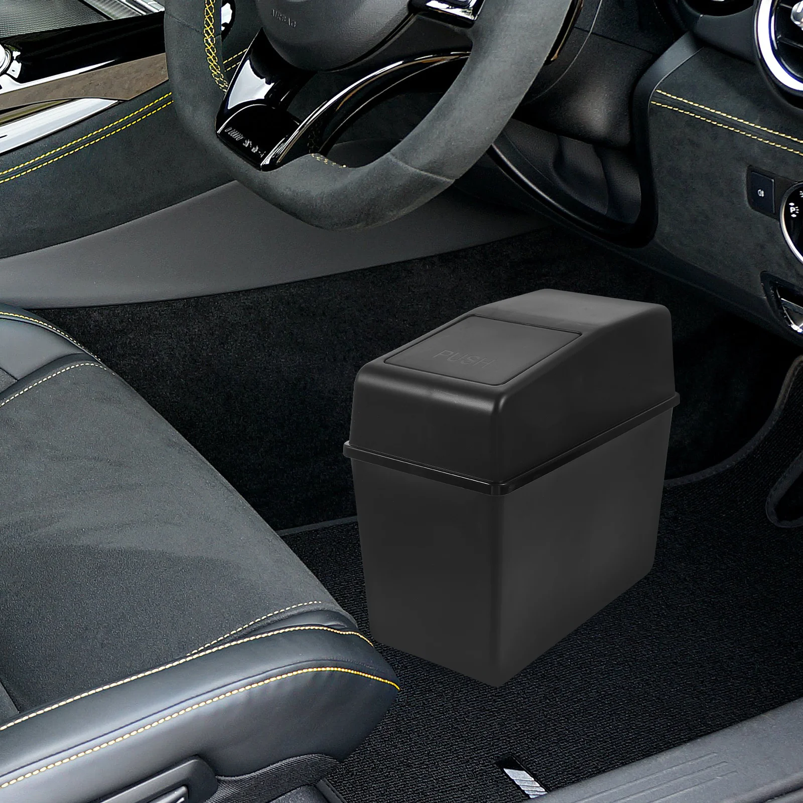 

Car Trash Can with Lid Large Capacity Storage Organizer Portable Auto Garbage Bin Car Interior Trash Container for Camping