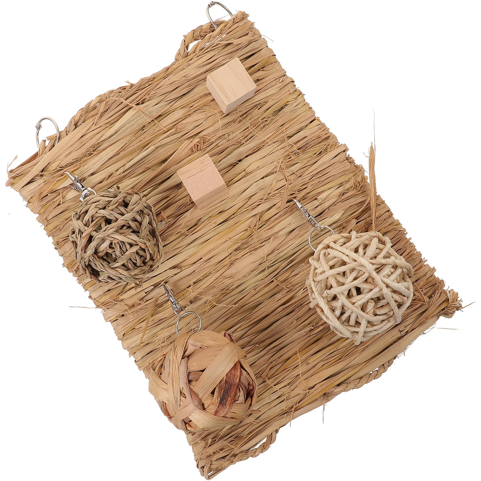 

1Set Rabbit Straw Mat Bed Small Animals Chewing Nest Liner Teeth Care Molar Grinding Pad Summer Cooling Sleeping Cushion