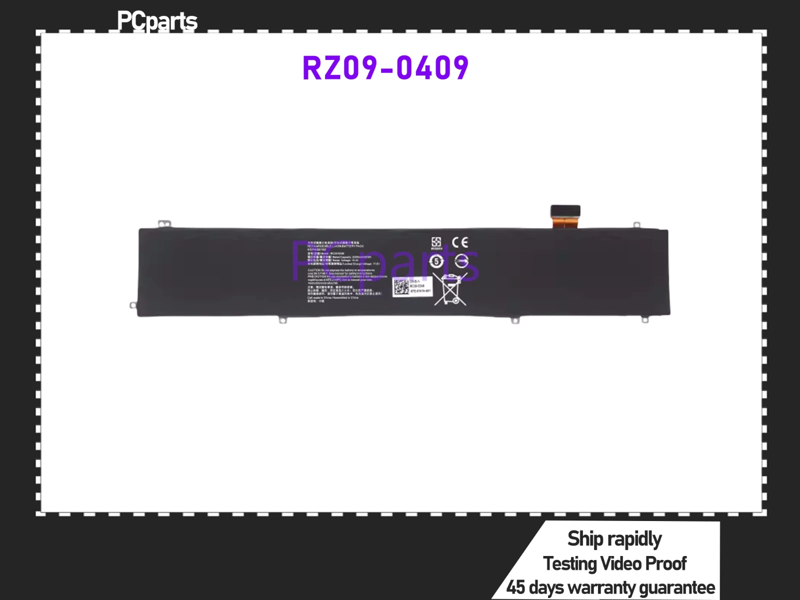 PCparts RZ09-0409 Battery For Razer 2018 Blade15 RZ09-0409/0238/0367/0288/0301/0313/0421 100% Tested 45 Days Warranty