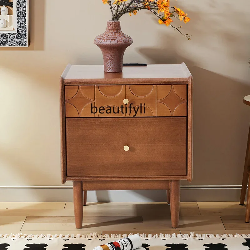 

A57 Средневековая французская прикроватная тумбочка Маленькая квартира Спальня Бытовой шкаф с выдвижными ящиками Прикроватный шкаф для хранения вещей