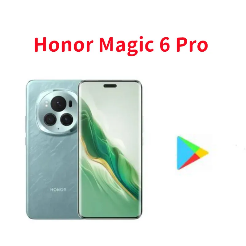 هاتف محمول Honor Magic 6 Pro 5G جديد بطارية 5600 مللي أمبير في الساعة 80 وات 6.80 بوصة OLED 120 هرتز 50 ميجابكسل خلفي ثلاثة كاميرا أندرويد 14 NFC