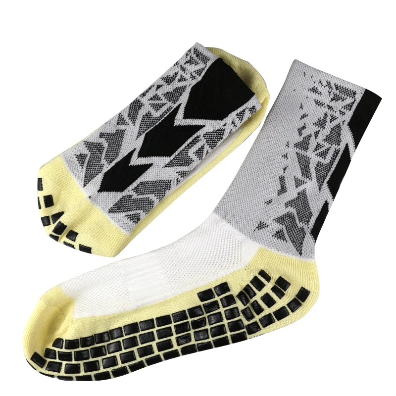Calcetas antideslizantes de futbol chaussettes de football de sport chaussettes de football antidérapantes à poignée en silicone