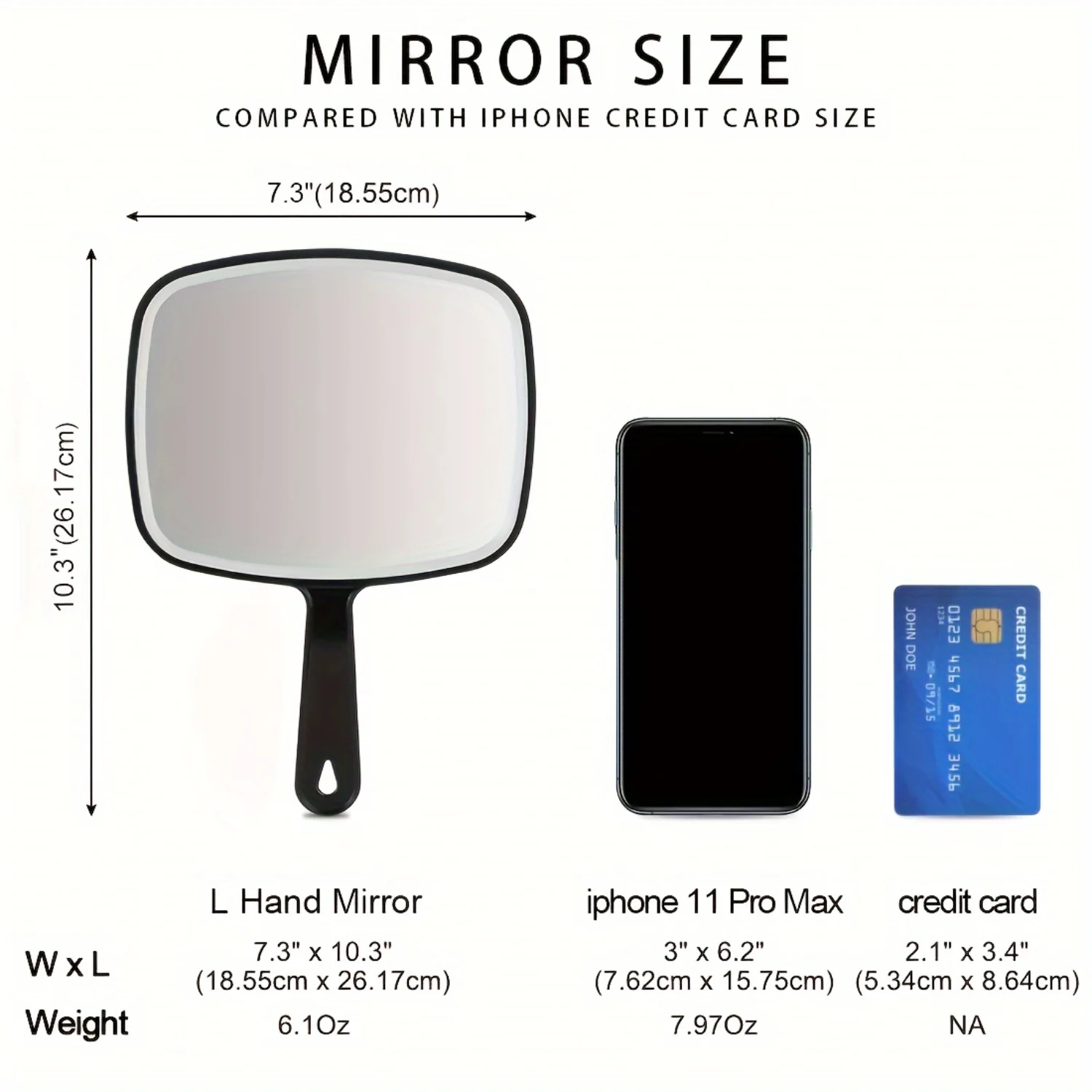 Portable Handheld Vanity Mirror 10.3x7.3 - Elegant Oil-Rubbed Finish, Character Design, Wall-Mount Option Bathroom vanity