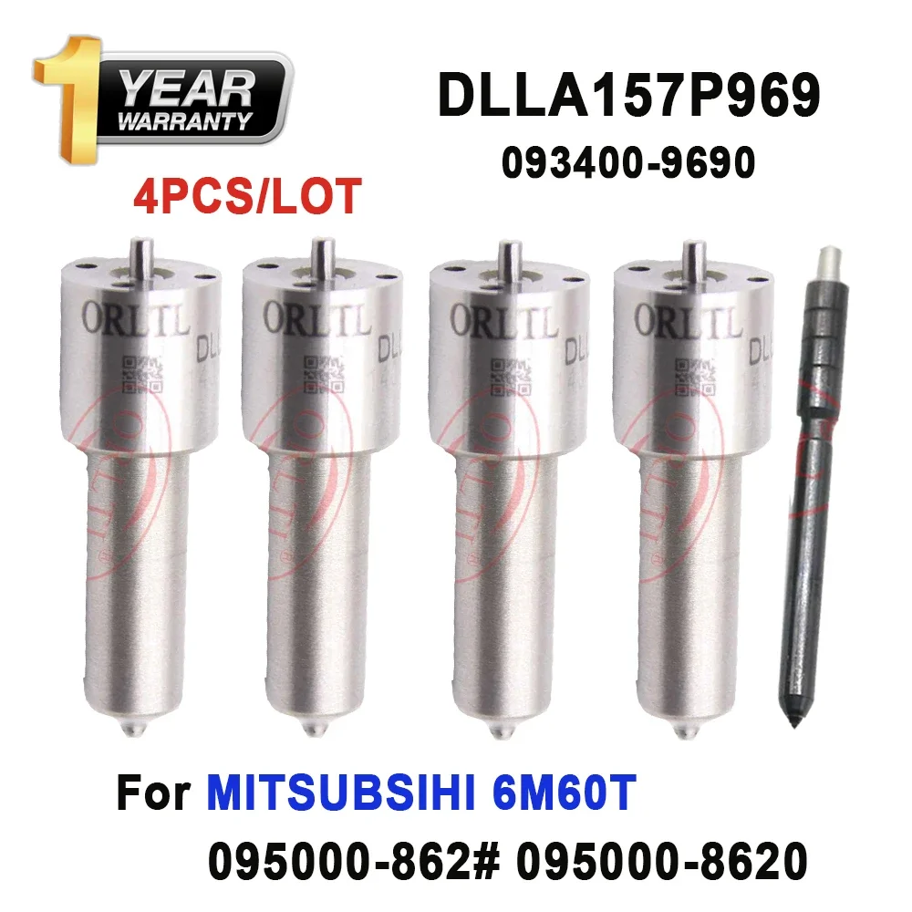 

4 шт. форсунок DLLA157P969 для дизельных двигателей, топливная форсунка DLLA 157 P 969, 093400-9690 для MITSUBISHI 6M60T 095000-862 # 095000-8620