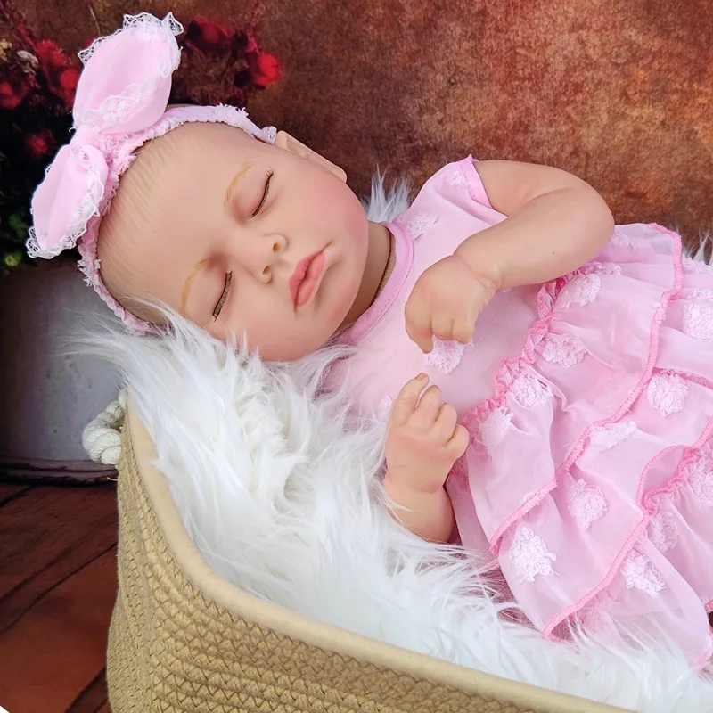 1pcs 50 ซม.ครึ่งกาวตุ๊กตาเด็กทารก Reborn 3D-ภาพวาดผิวและมือภาพวาดผม 20 นิ้วผ้านุ่มตุ๊กตาน่ารักของขวัญวันเกิด
