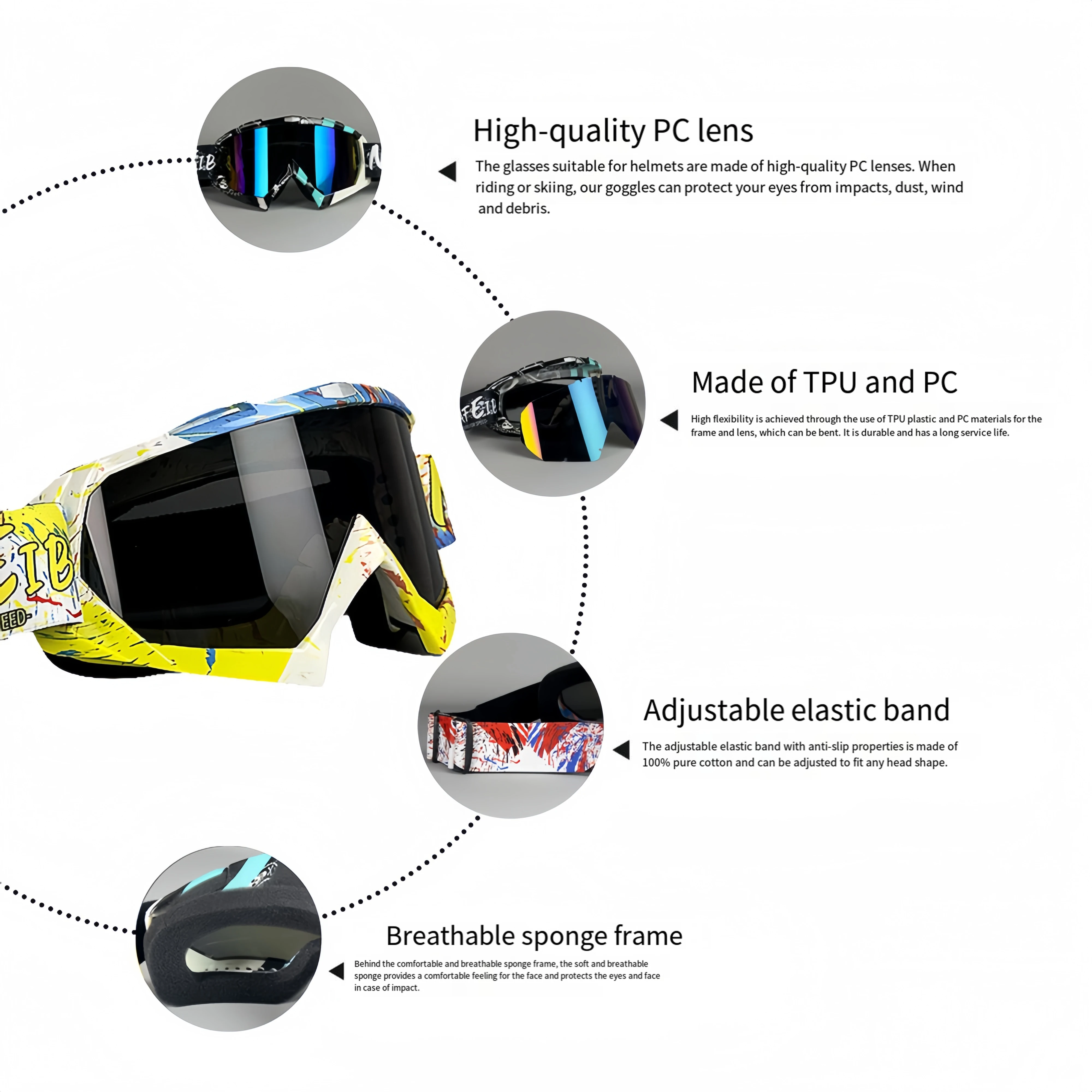 Neue 2025, Motorradbrille, Motocross-Brille, Helm, MX, Moto, Dirt Bike, ATV, Ski, Outdoor-Sport, Glas, Roller, Googles, Maske, Radfahren – Detail 5