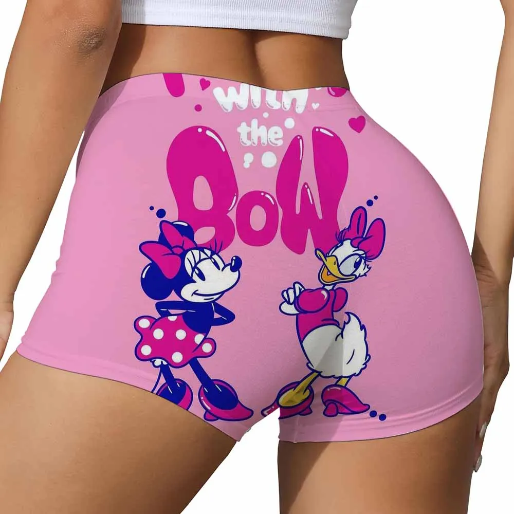 Benutzerdefinierte Minnie Mouse Mickey Mouse Workout-Shorts für Damen, Fitnessstudio, Volleyball, Laufen, Yoga