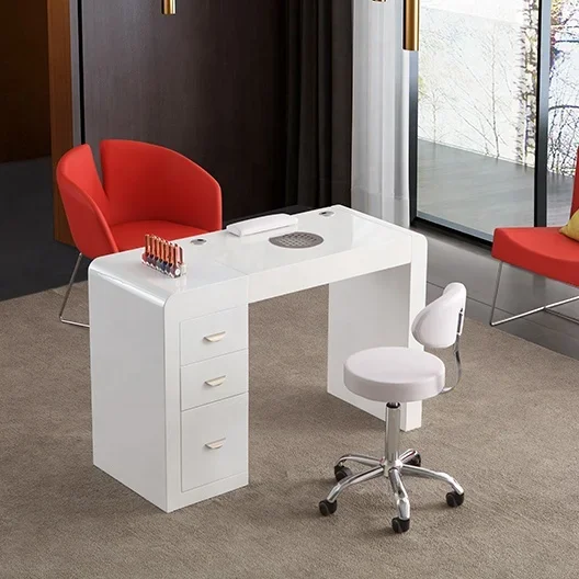 

Nail Tables Manicure Table Beauty Salon Furniture Salon Equipment with Fan in White