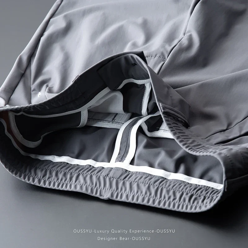 Hochwertige Sommer-Dünne Hochelastische Freizeithose Business Koreanische Atmungsaktive Schnelltrocknende Gerade Polyamidfaser-Hose für Herren – Detail 22