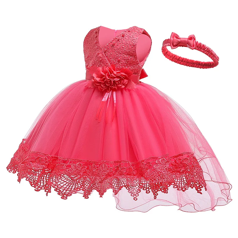 3 6 12 18 24 Months Baby Dress Flowers Mesh Fashion Party Little Princess Newborn Dress Christmas Birthday Gift Kids Clothes