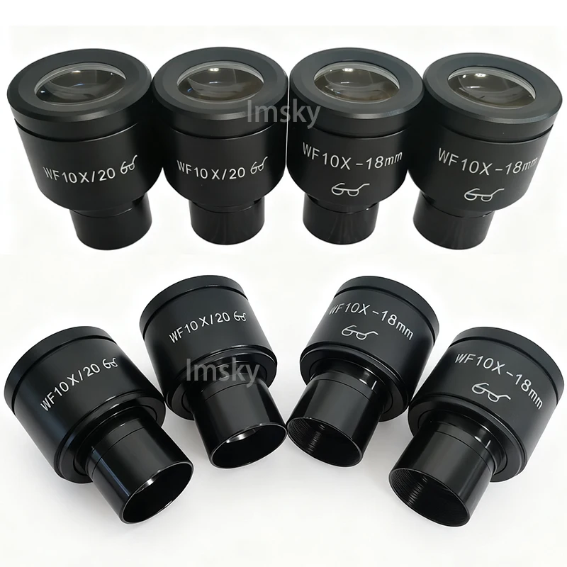 WF10X مجهر عالي النقطة Eyepiecefield of View 20 مللي متر 18 مللي متر عدسة جبل حجم 23.2 مللي متر للمجهر البيولوجي بمقياس