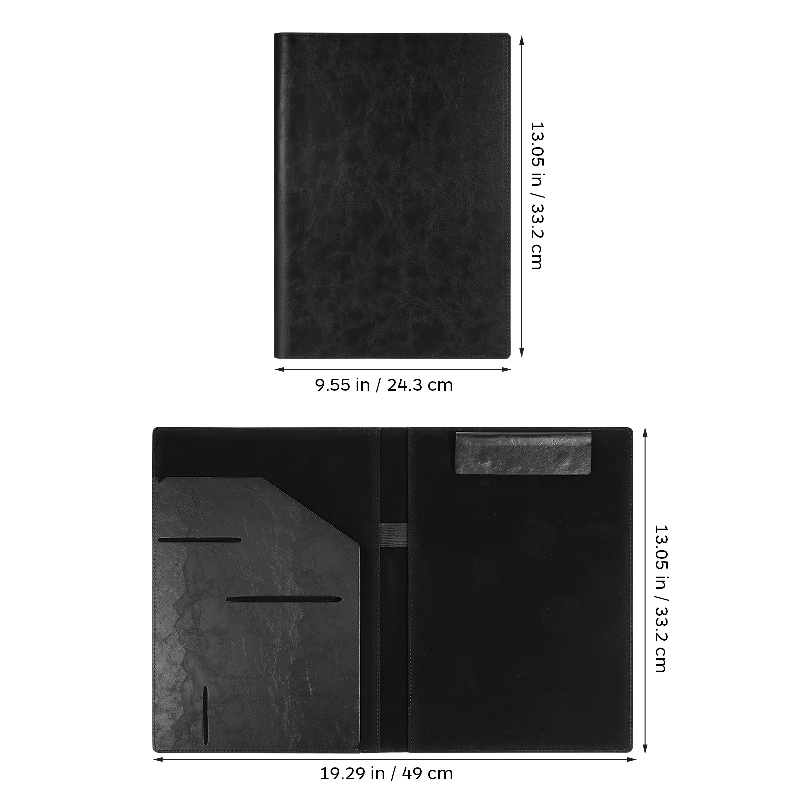 حامل حافظة بمجلد ذو سعة كبيرة، حافظة مستندات من البولي يوريثان مع جيوب لسفر الأعمال المكتبية #4