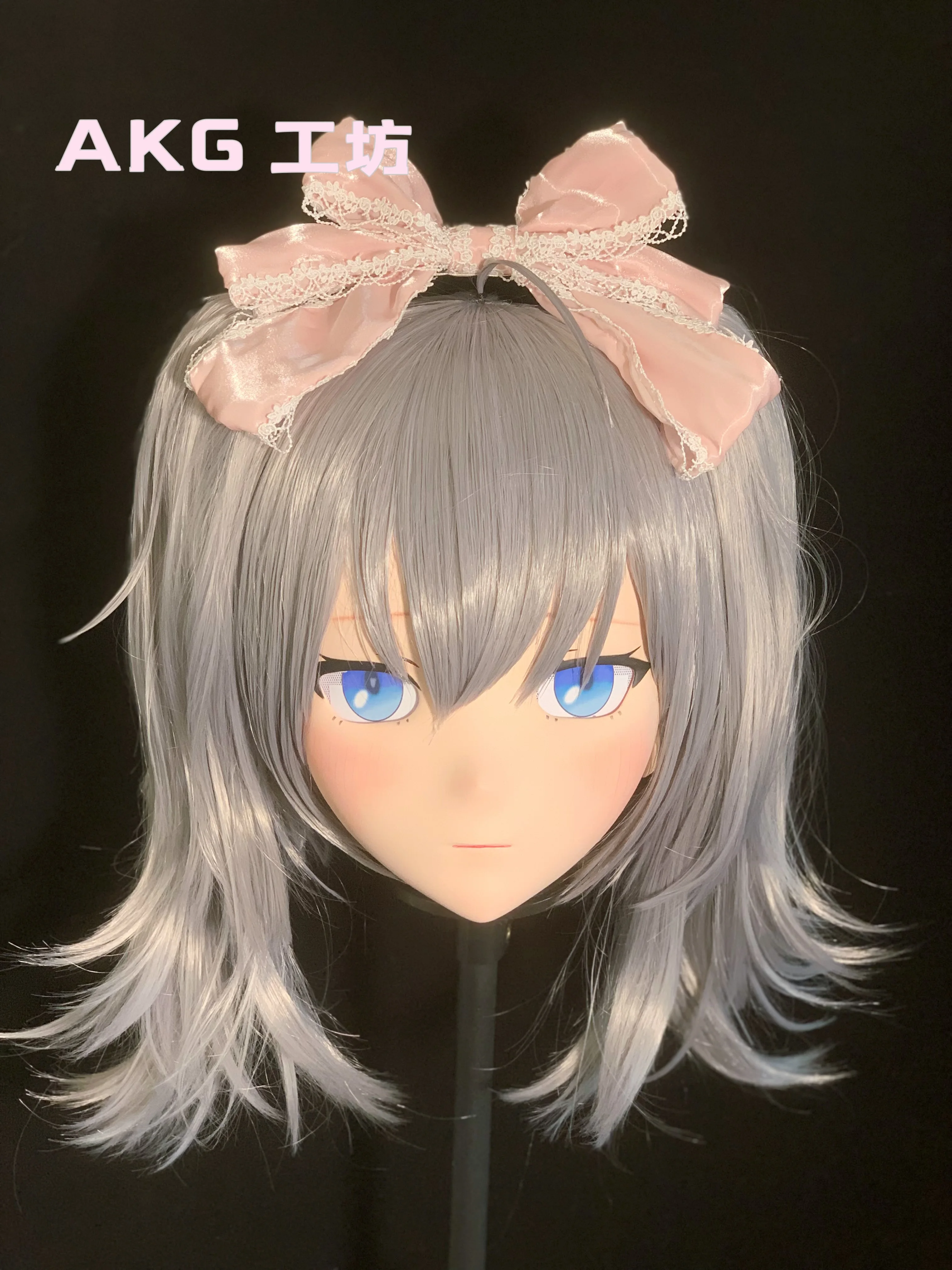 (AL32)Customize Character Female/Girl Resin Full/Half Head With Lock Anime Cosplay Japanese Animego Kigurumi Mask