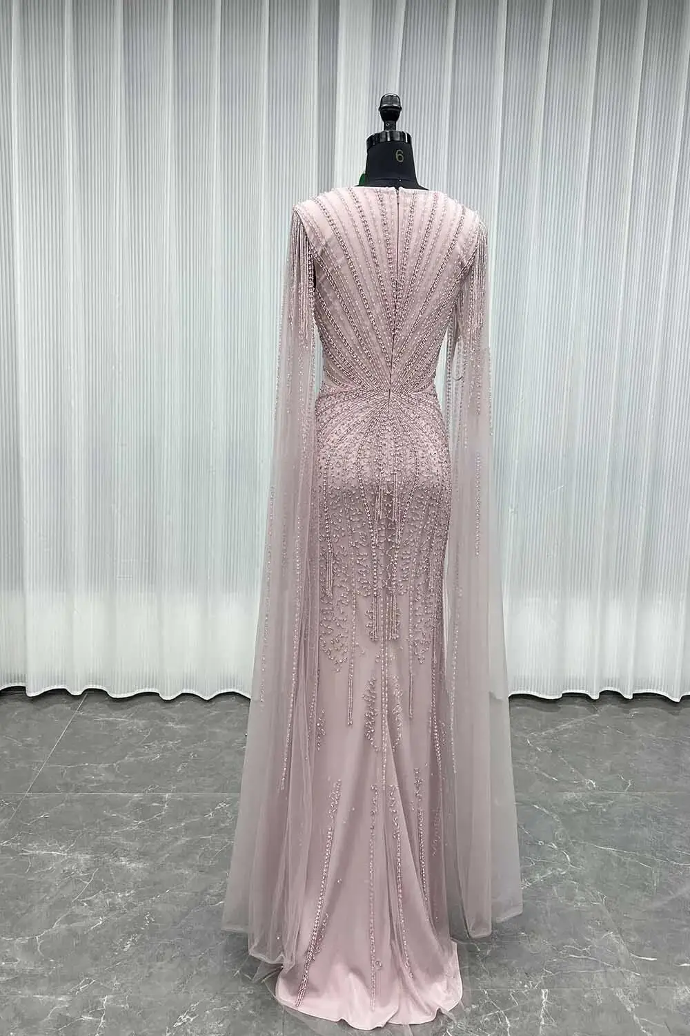 맞춤형 고품질 v 넥 페르시 캡 슬리브 바닥 길이 로브 드 Soirée 드 Mariage 이브닝 드레스 럭셔리 파티 드레스